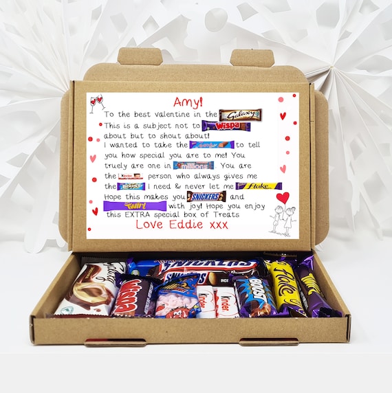 Personalised Valentine Cute Chocolate Poem Gift for Him Her Etsy UK