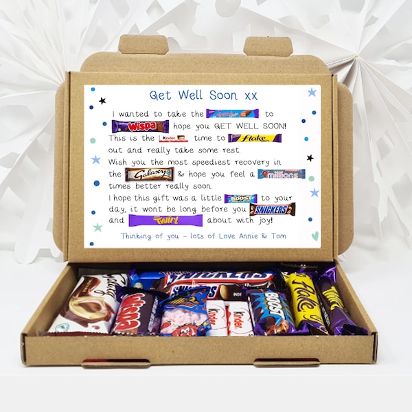 Get well soon Hug in a box, Letterbox gift Afternoon tea, hamper gift, thank you gift,