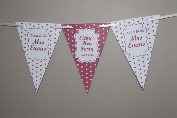 Baby Shower Christening Hen Party Birthday 1st 2nd 3rd 30th 60th Personalised Bunting Banner Party Decoration Shabby Chic