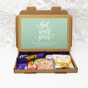 Get well soon Hug in a box, Letterbox gift Afternoon tea, hamper gift, thank you gift, Aqua