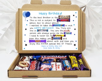 Personalised Birthday Poem Chocolate Treats Box Gift Hamper Sweet Present  Gift for all ages Him/Her