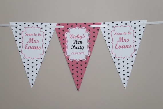 Baby Shower Christening Hen Party Birthday 1st 2nd 3rd 30th 60th Personalised Bunting Banner Party Decoration Shabby Chic