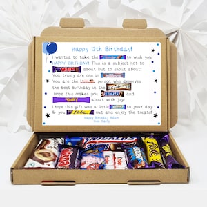 Personalised Birthday Gift 21st 18th 30th 40th Poem Chocolate Treats Box Hamper Sweet Present Gift for all ages Him/Her 13th Birthday