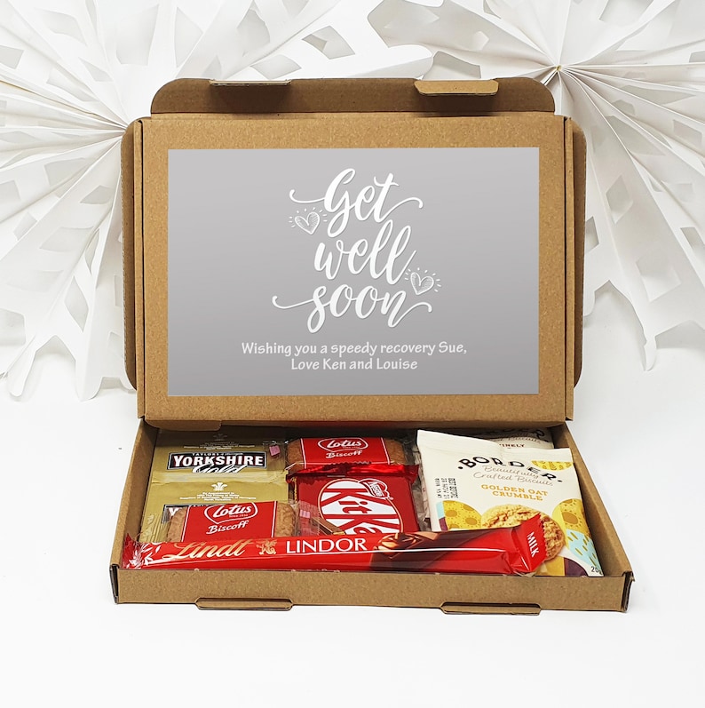 Get well soon Hug in a box, Letterbox gift Afternoon tea, hamper gift, thank you gift, Grey