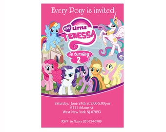 My Little Pony Personalized Birthday Party Invitation - Digital File