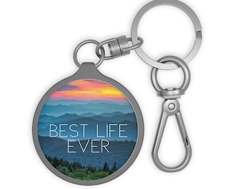 Presente com etiqueta para chaveiro JW Best Life Ever
