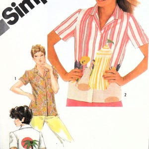 Camisa Simplicity 9941 con aplique, busto 38