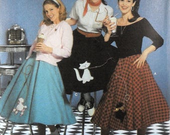 UNCUT Simplicity 5403 Poodle Skirts, hip 38-46