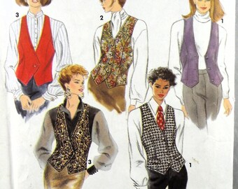 UNCUT Simplicity 8029 Lined Vests, bust 34-38