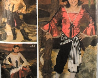 UNCUT Simplicity 4469 Pirate Costumes, breast 26-32