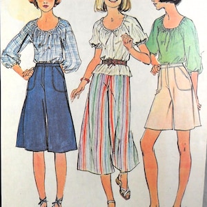 Blusa y pantalones culotte McCall's 5062, busto 32.5
