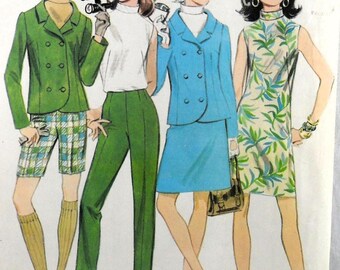 McCall's 9138 Dress or Blouse, Skirt, Jacket, and Pants or Shorts, bust 38