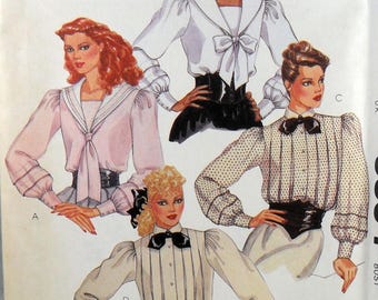 UNCUT McCall's 8834 Blouses and Ties, bust 38
