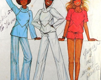 McCall's 5975 Top and Pants or Shorts for Stretch Knits, bust 32.5-34