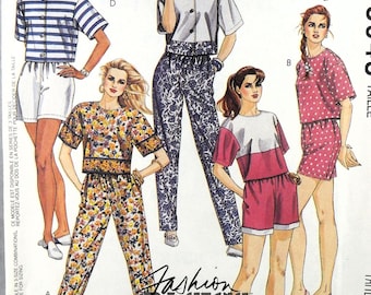 UNCUT McCall's 5945 Tops and Pants or Shorts, bust 31.5-34