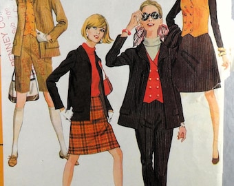 McCall's 8867 Jacket, Vest, Pants or Shorts, and Skirt, bust 34