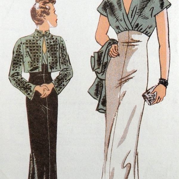 UNCUT Butterick 6410 Reissued 1930's Dress and Jacket, bust 34-38