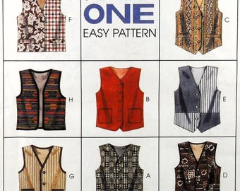UNCUT McCall's 8285 Vests, chest/bust 38-40