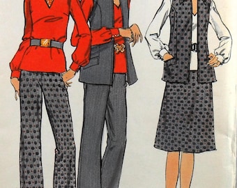 UNCUT Butterick 6503 Jacket, Blouse, Pants, and Skirt, bust 34