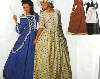 UNCUT Simplicity 9713 Colonial, Puritan, 18th and 19th-Century Costumes, bust 38-42