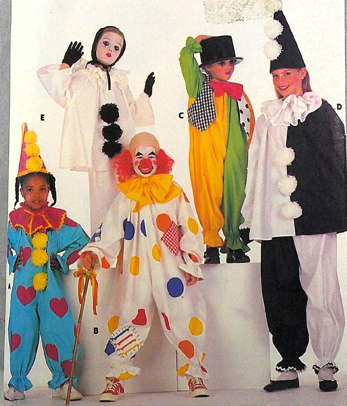 UNCUT Butterick 4154 Clown Costume, breast 23-32