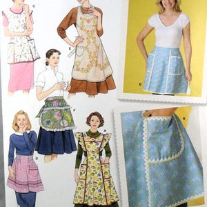 OSKURNA Simplicity 4282 Retro-förkläden, byst 32,5-42