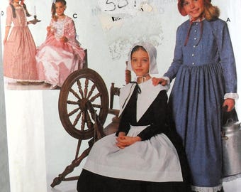 Simplicity 9708 19th Century Costume Gowns, breast 28.5