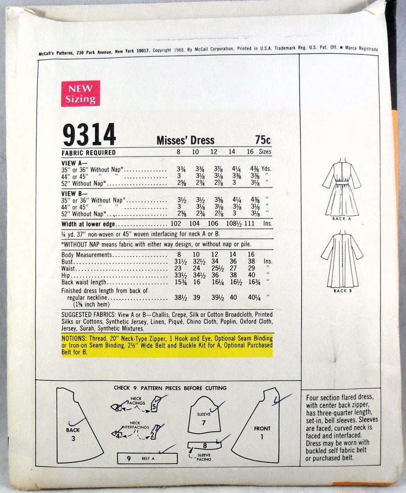 UNCUT McCall's 9314 Dress, bust 31.5 image 3