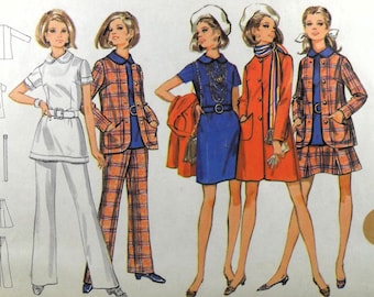 Butterick 5551 Coat, Jacket, Dress, Top, Skirt, and Pants, bust 34
