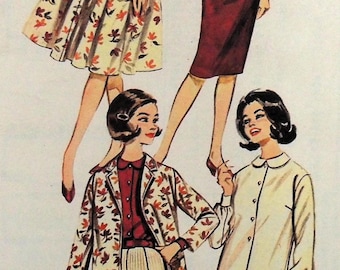 UNCUT Butterick 9867 Shirt, Slim or Full Skirt, Jacket, and Pants or Shorts, bust 36