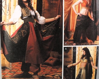 UNCUT Simplicity 5359 Belly Dance Costumes, bust 30.5-34