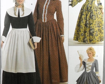 UNCUT Simplicity 3723 Colonial, Puritan, 18th and 19th-Century Costumes, bust 30.5-34