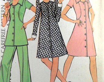 UNCUT McCall's 3499 Dress or Tunic and Pants, bust 34