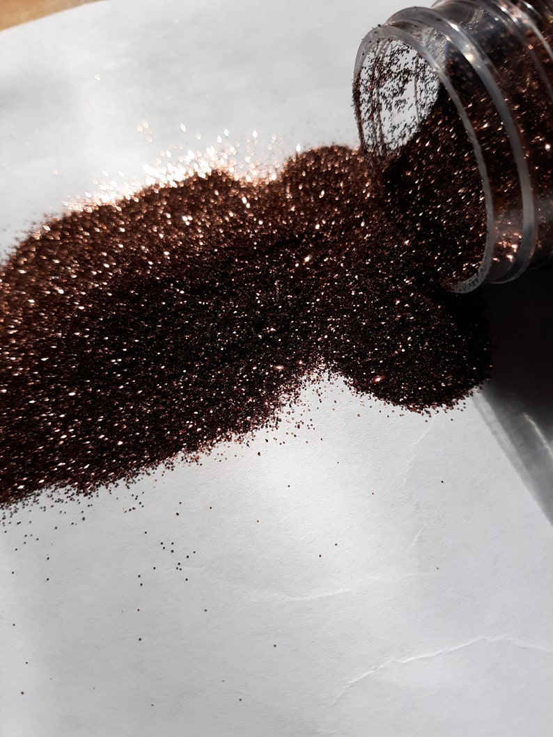 Bronze 196 fine Polyester glitter 2 oz in a shaker bottle
