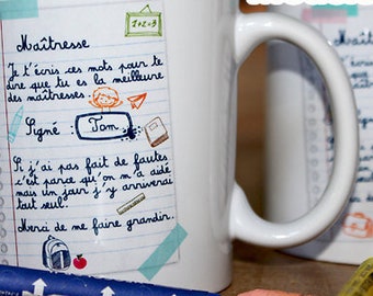 Mug Maîtresse ou Maître. Cadeau maîtresse. Cadeau maître. Tasse. Cadeau prof des écoles. Cadeau enseignant. Texte, graphisme PIOU créations