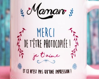 Mug Maman. Cadeau maman. Cadeau fête des mères. Anniversaire maman. Mug personnalisé. Je t'aime maman. Texte, graphisme PIOU créations