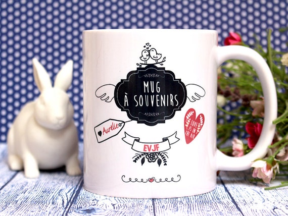 Mug evjf, Enterrement Vie De Jeune Fille. Mug à Souvenirs. Cadeau Mariage,  Future Mariée. Texte Et Graphisme by PIOU Créations. 