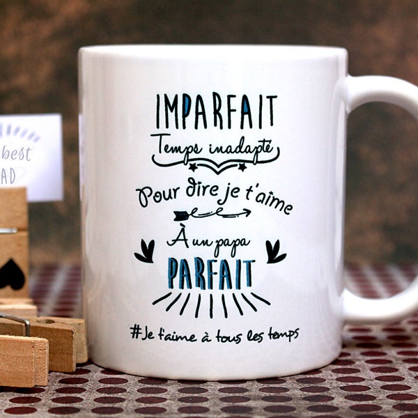 Mug Papa. Cadeau papa. Anniversaire papa. Cadeau fête des pères. Mug personnalisé.Tasse personnalisée. Texte, graphisme by PIOU créations