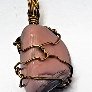 Tumbled Banded Pink Botswana Agate Stone Necklace