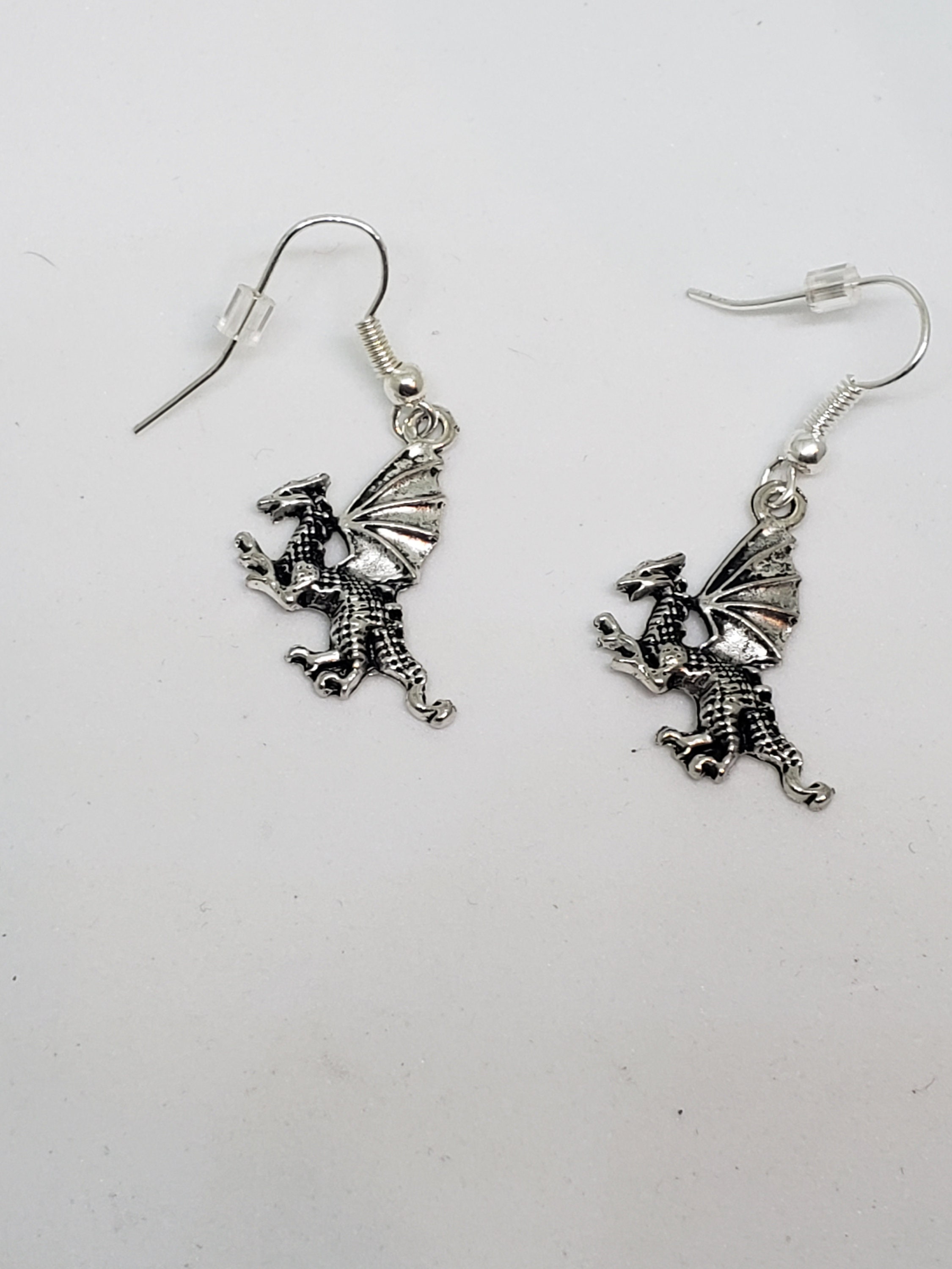 Silver Dragon Earrings Etsy Canada