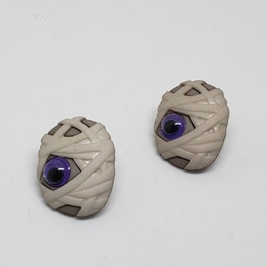Halloween Mummy Monster Stud Style Earrings
