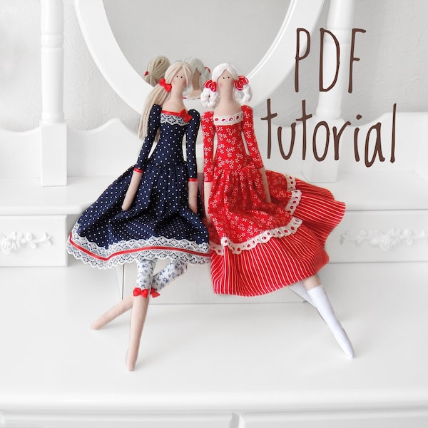 Tilda doll tutorial, digital file ukraine, How to make a textile doll with your own hands, Doll pattern, pattern PDF, Lesson for beginners