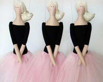 Classical ballerina, ballerina ornament, ballerina handmade, Tilda doll, textile doll, fabric doll, ballet home decor, ballerina gift