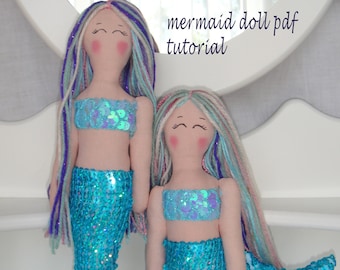 mermaid doll pdf tutorial, stuffed mermaid doll sewing pattern, mermaid lover gift, digital file ukraine, mermaid decor, mermaid pattern