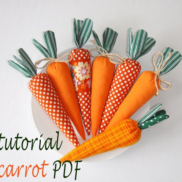 Pattern Carrots PDF, DIY home holiday decor, carrot sewing tutorial, digital file ukraine decorative easter carrots for the easter bunny DIY