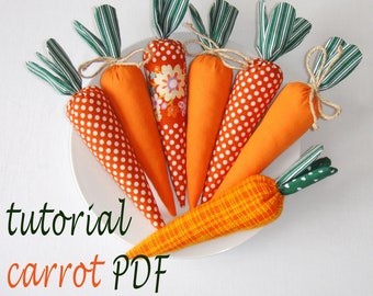 Pattern Carrots PDF, DIY home holiday decor, carrot sewing tutorial, digital file ukraine decorative easter carrots for the easter bunny DIY