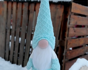 Scandinavian gnome, winter gnome, holiday decor, Swedish gnome, turquoise gnome, fireplace decor, handmade gnome, Christmas gnome, gnome