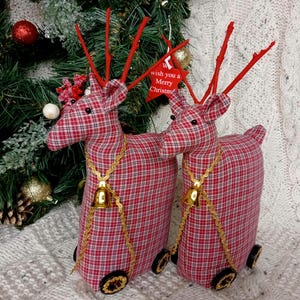 Tilda reindeer, primitive red reindeer, Christmas toy, Christmas gift, soft toy, Christmas decor, Scandinavian decor, fabric reindeer
