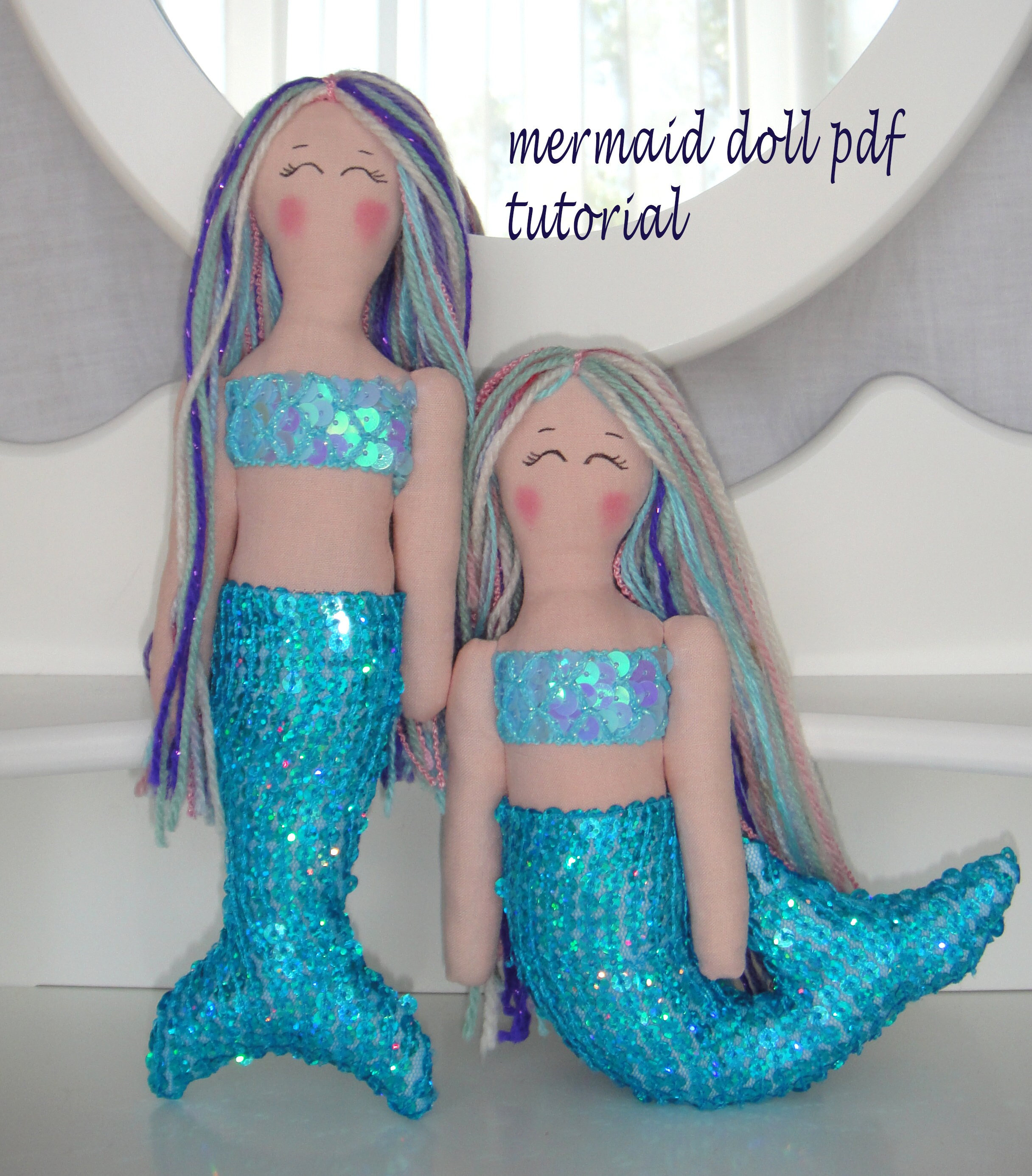 Mermaid Doll, Mermaid Gifts for Girls, Plush Rag Doll in a Variety of  Nautical Prints, 18 inch (Lobster, Blonde) 