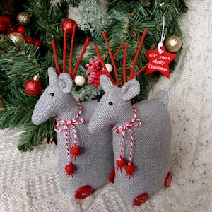 Tilda reindeer, primitive gray reindeer, Christmas toy, Christmas gift, soft toy, Christmas decor, Scandinavian decor, fabric reindeer